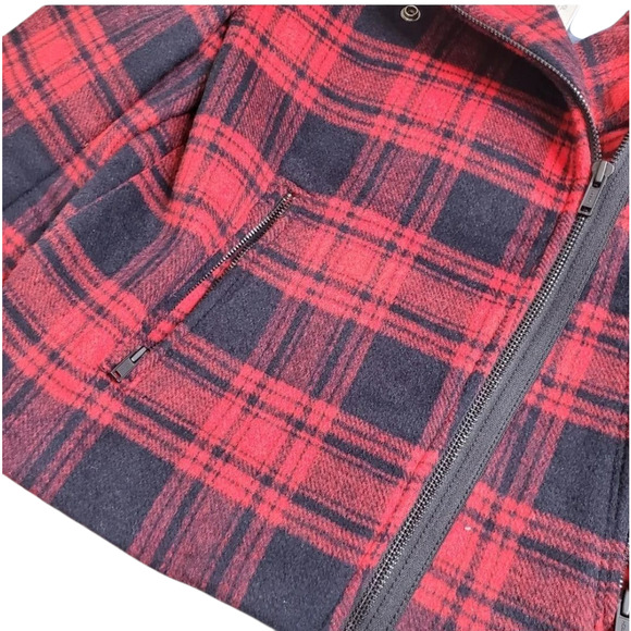 Gap Red Buffalo Plaid Women's Moto Jacket Size: M NEW - Picture 4 of 10